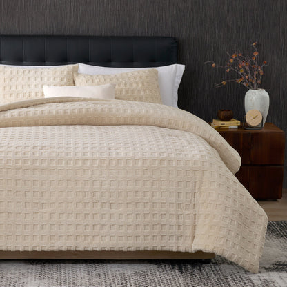 Ortekor Cozy Bliss | King Comforter Set with Reversible Design & Soft Waffle Texture | Luxurious Bedding for Cold Weather