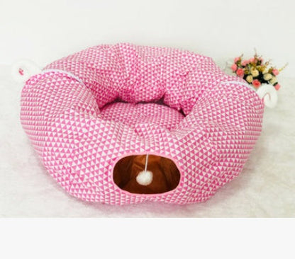 Tunnel pour chat confortable | Tunnel de jeu avec joli motif de dragon | Espace de sommeil amusant pour chats d'intérieur