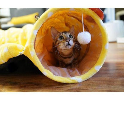 Tunnel pour chat confortable | Tunnel de jeu avec joli motif de dragon | Espace de sommeil amusant pour chats d'intérieur