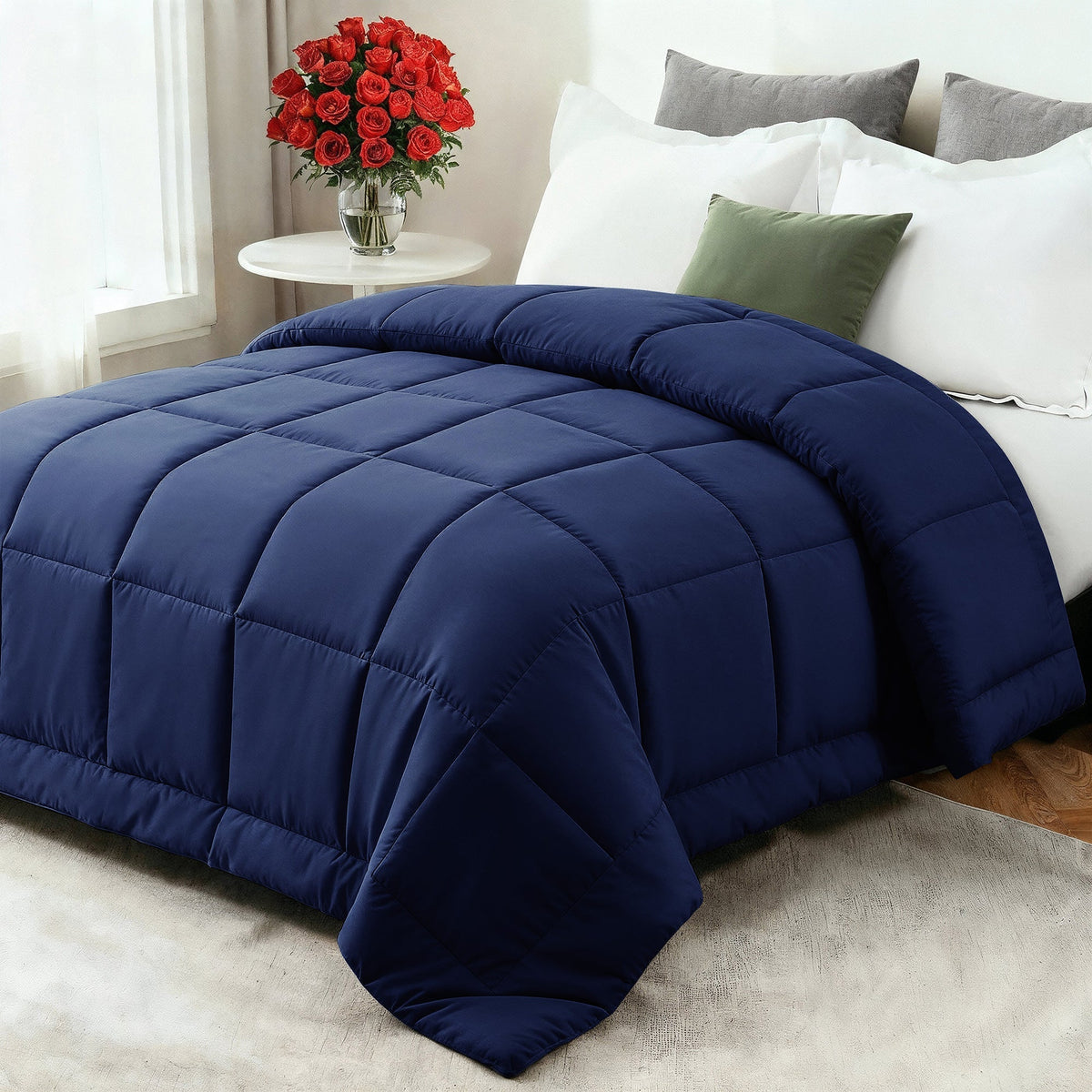 Confort douillet | Couette en duvet toutes saisons avec garnissage en fibres ultra-douces | Conception respirante pour un sommeil idéal toute l'année