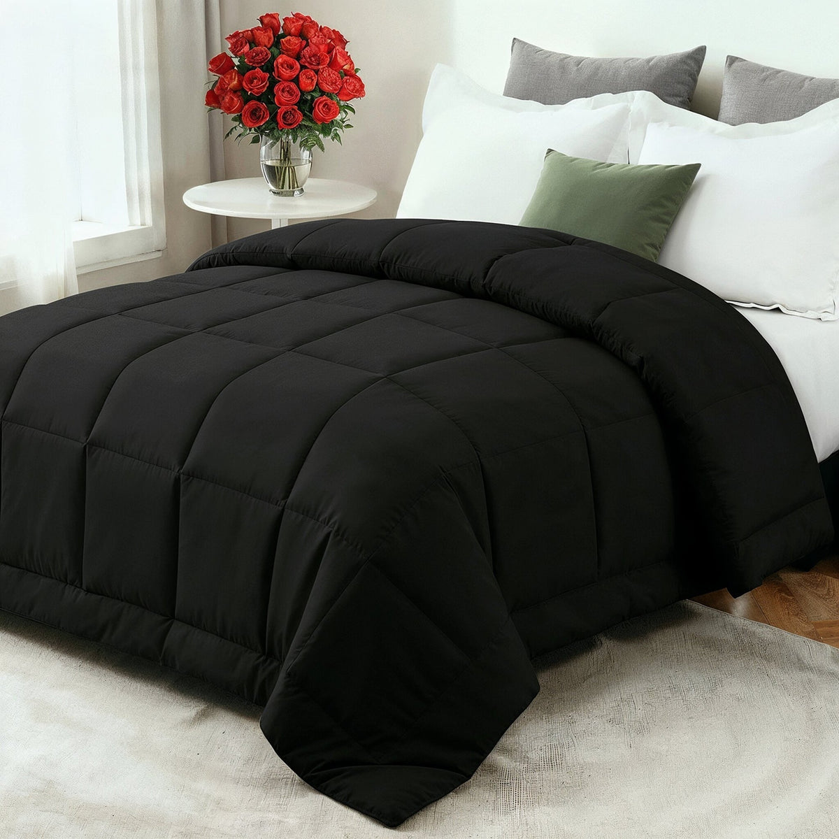 Confort douillet | Couette en duvet toutes saisons avec garnissage en fibres ultra-douces | Conception respirante pour un sommeil idéal toute l'année