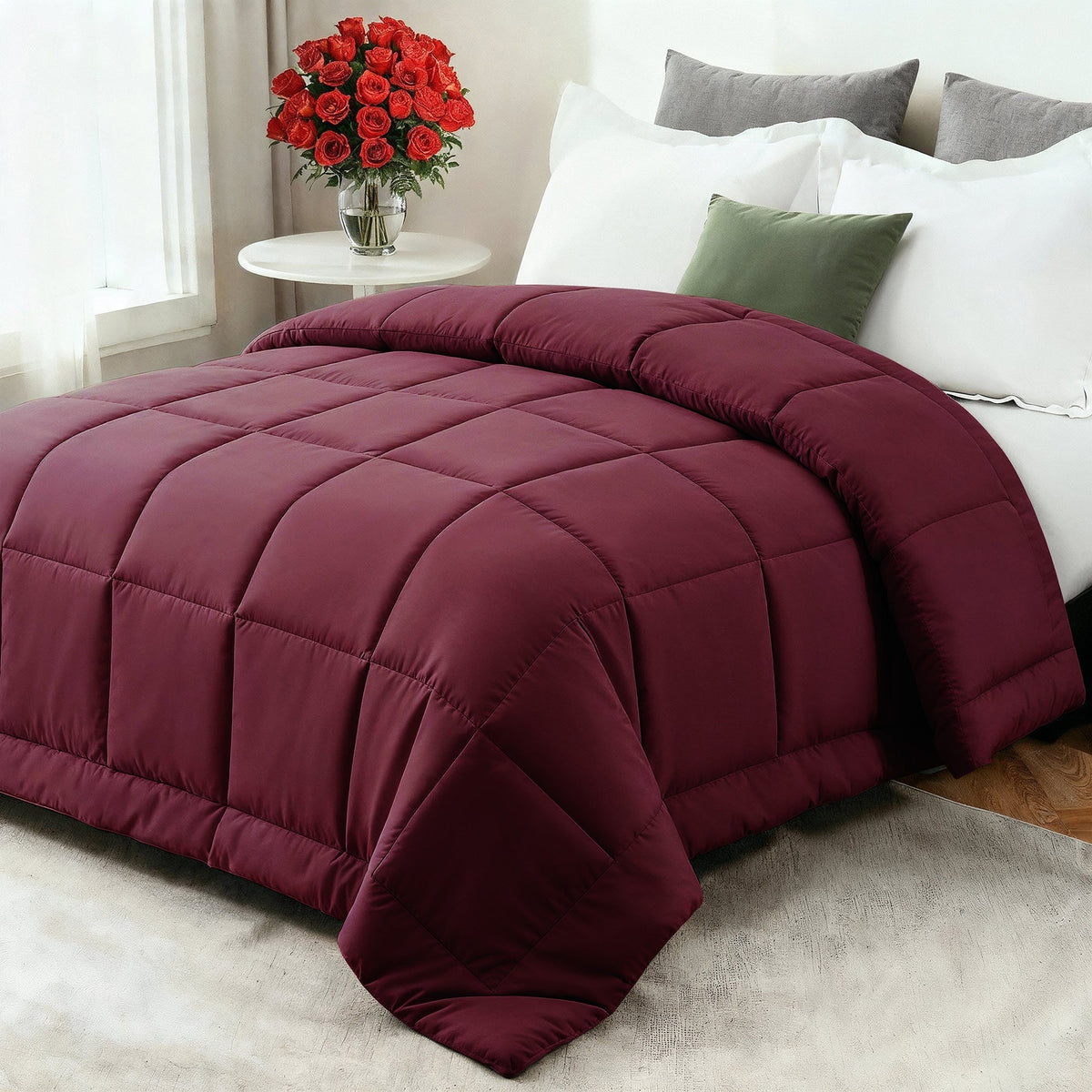 Confort douillet | Couette en duvet toutes saisons avec garnissage en fibres ultra-douces | Conception respirante pour un sommeil idéal toute l'année