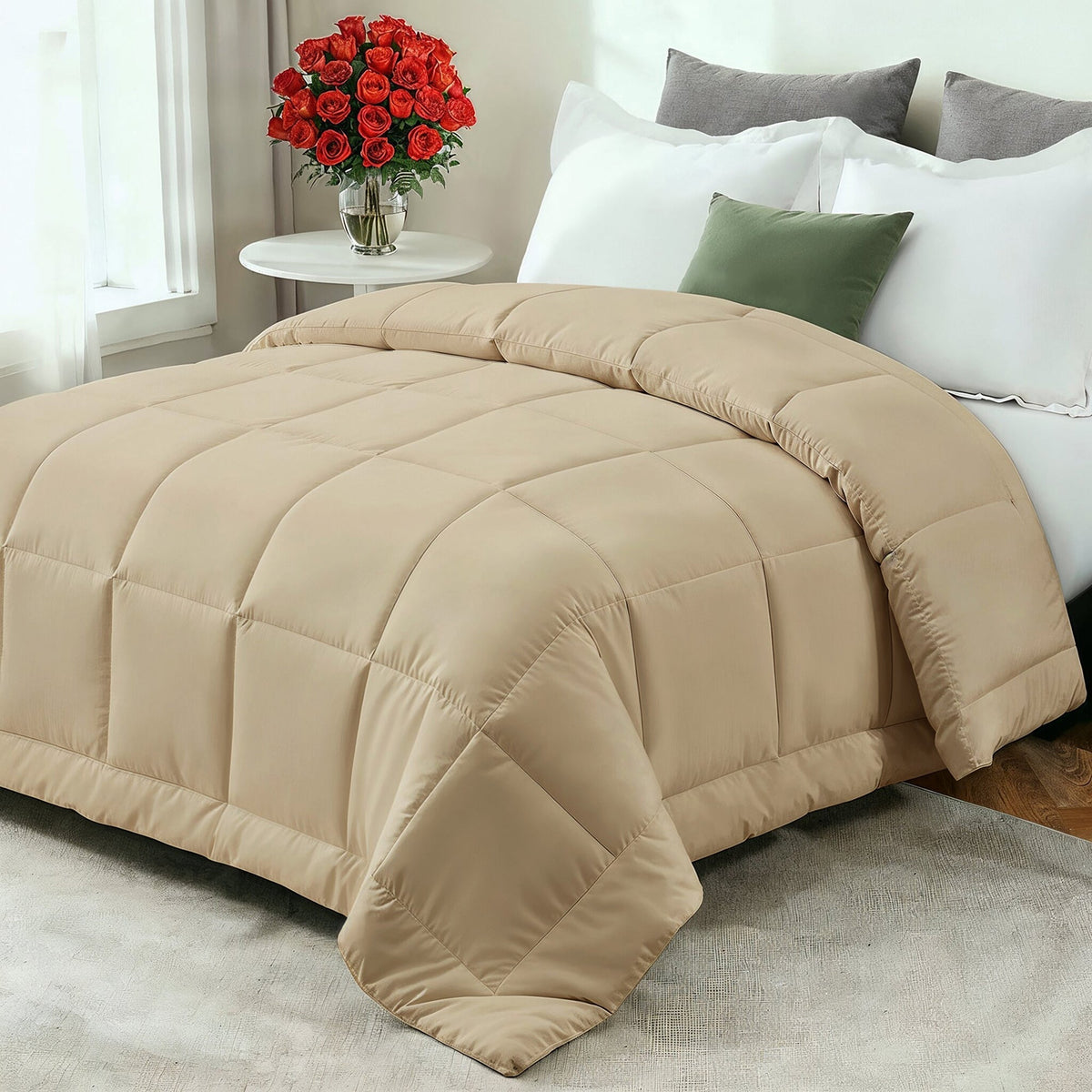 Confort douillet | Couette en duvet toutes saisons avec garnissage en fibres ultra-douces | Conception respirante pour un sommeil idéal toute l'année