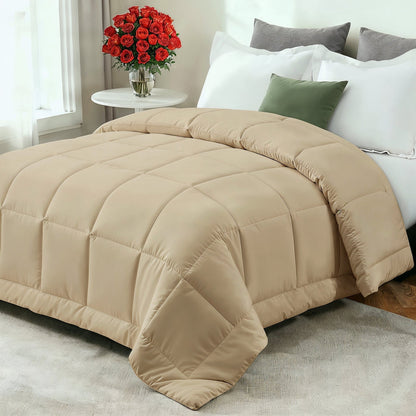 Confort douillet | Couette en duvet toutes saisons avec garnissage en fibres ultra-douces | Conception respirante pour un sommeil idéal toute l'année