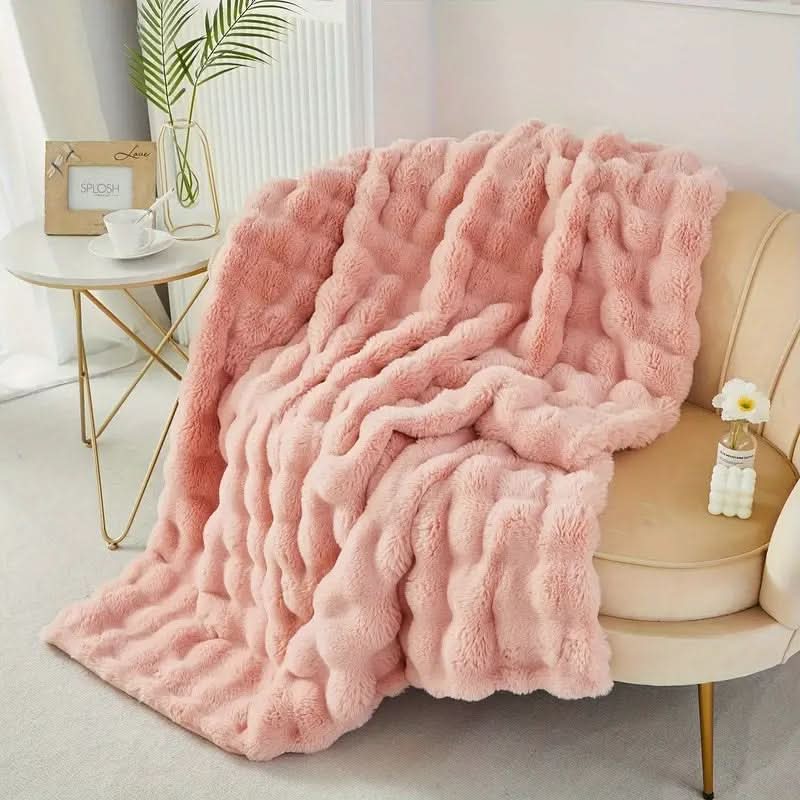 Cozy Haven | Couverture en fausse fourrure ultra-douce avec doublure confort | Plaid toutes saisons pour la détente