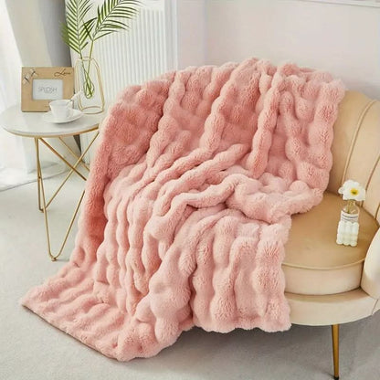 Cozy Haven | Couverture en fausse fourrure ultra-douce avec doublure confort | Plaid toutes saisons pour la détente