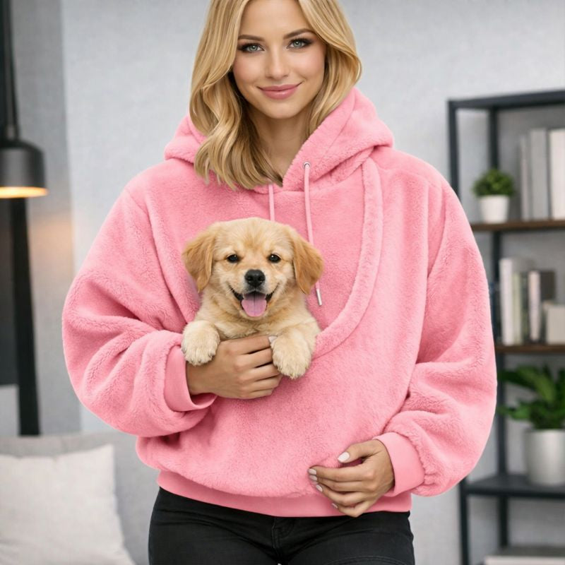 Sweat-shirt porte-chat avec poche avant, sac de transport pour petits chiens, pull de transport mains libres pour animaux de compagnie en voyage