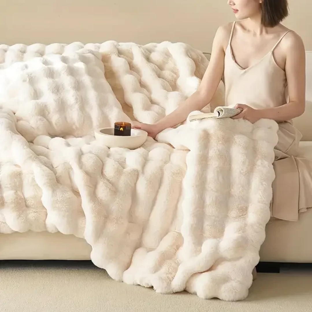 Cozy Plaid Blanket with Sleeves – Soft, Warm, Perfect for Sofa and Bed