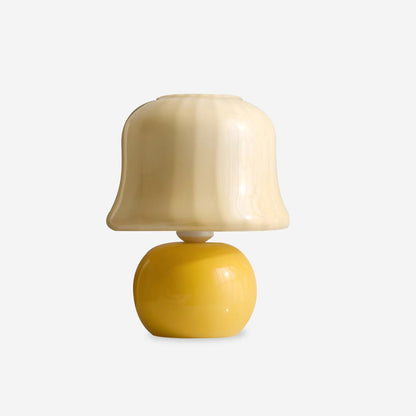 Ceramic Accent Lamp with Enamel Shade 11.4 in Beige for Nightstands Bedrooms Living Rooms Study Desks Side Tables E14 Socket 15W Soft Glow