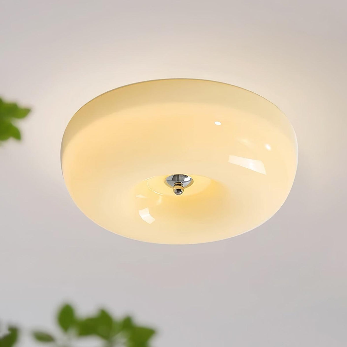 Round Glass Flush Mount LED Light Fixture – Adjustable 3000K/4000K/6000K Integrated Overhead Lighting for Bedrooms, Hallways & Low-Ceiling L