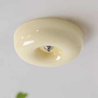 Modern Glass LED Flush Mount Light with Adjustable Color Temperature for Bedroom, Entryway, and Small Spaces