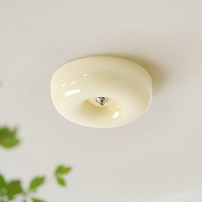 Modern Glass LED Flush Mount Light with Adjustable Color Temperature for Bedroom, Entryway, and Small Spaces