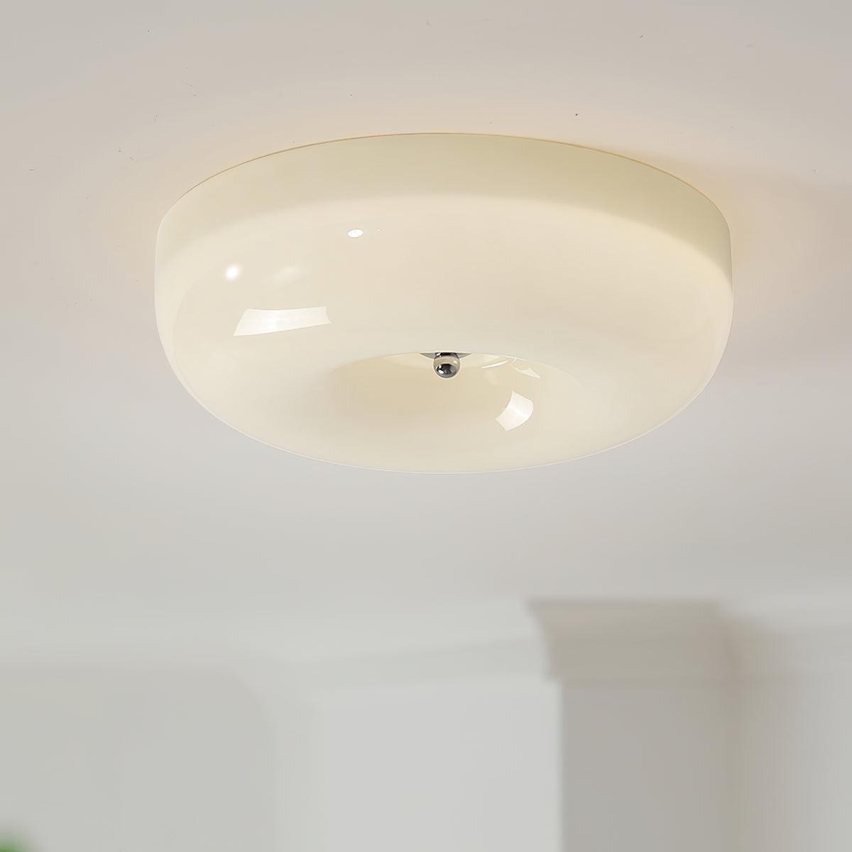 Modern Glass LED Flush Mount Light with Adjustable Color Temperature for Bedroom, Entryway, and Small Spaces