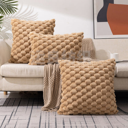 3D Texture Cushion Cover – Soft Cotton Polyester Blend Sofa Cushion Covers for Home Decor