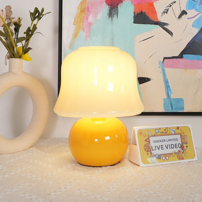 Ceramic Accent Lamp with Enamel Shade 11.4 in Beige for Nightstands Bedrooms Living Rooms Study Desks Side Tables E14 Socket 15W Soft Glow