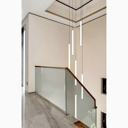 Adjustable Height LED Chandelier for Staircase & Foyer – Iron & Acrylic Multi-Light Fixture, 47–118 in Drop, 5–18 Bulb Configurations for En