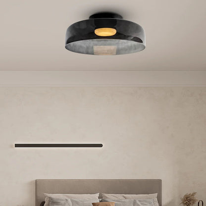 Layered Glass Ceiling Light Modern Multi-Tier Flush Mount Fixture with LED Hardwired for Kitchen Dining Room Bedroom Living Room