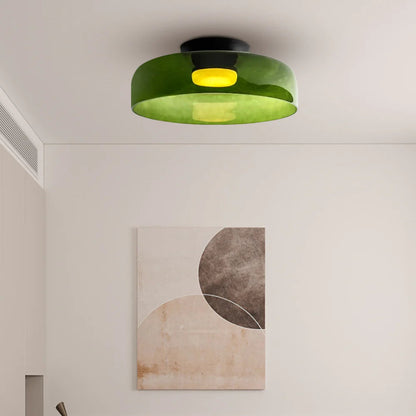 Layered Glass Ceiling Light Modern Multi-Tier Flush Mount Fixture with LED Hardwired for Kitchen Dining Room Bedroom Living Room