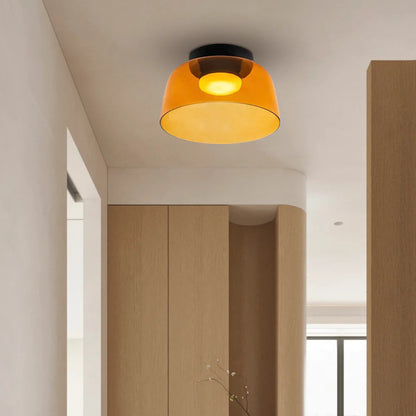Layered Glass Ceiling Light Modern Multi-Tier Flush Mount Fixture with LED Hardwired for Kitchen Dining Room Bedroom Living Room