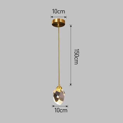 Adjustable Drop Fixture with Clear Tapered Shade & Brass Accents for Kitchen Islands, Breakfast Nooks, Entryways