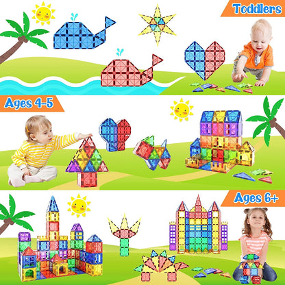 Creative Builders | Montessori Magnetic Tiles Building Set with 40 Pieces for STEM Learning