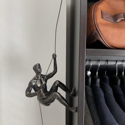 3D Wall Art Sculpture, Climbing Man Wall Art for Living Room and Office, Modern Wall Sculptures for Home Decor