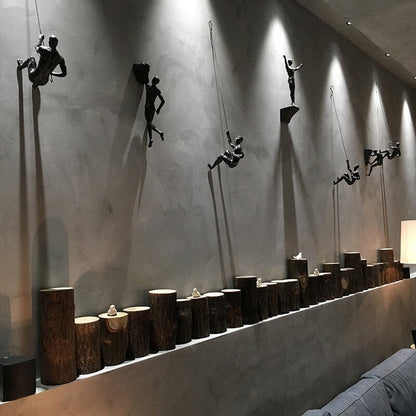 3D Wall Art Sculpture, Climbing Man Wall Art for Living Room and Office, Modern Wall Sculptures for Home Decor