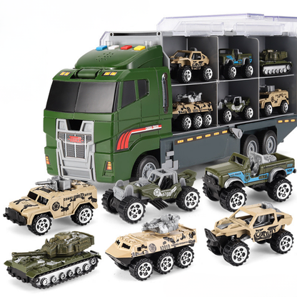 Creative Kids | Toy Construction Vehicle Set with Realistic Sounds | Interactive Play Carrier Kit for Imaginative Adventures