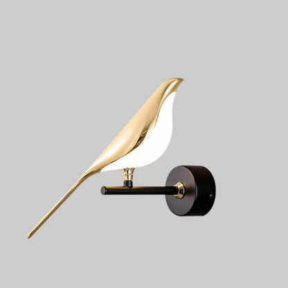 Magnetic Swivel Bird Sconce with 3-Mode LED – Gold Metal Statement Light for Bedroom & Living Room Walls