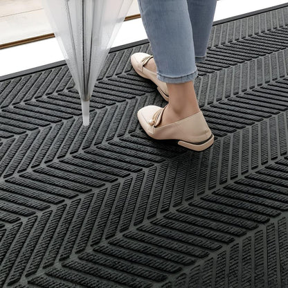 Creston Door Mat - Non-Slip Chevron Design, Indoor Outdoor Welcome Mat
