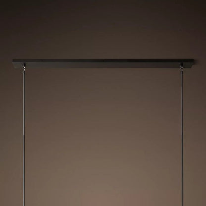 Linear Crystal Chandelier Brass & Glass LED Dining Room Statement Lighting Fixture Contemporary for Kitchen Island
