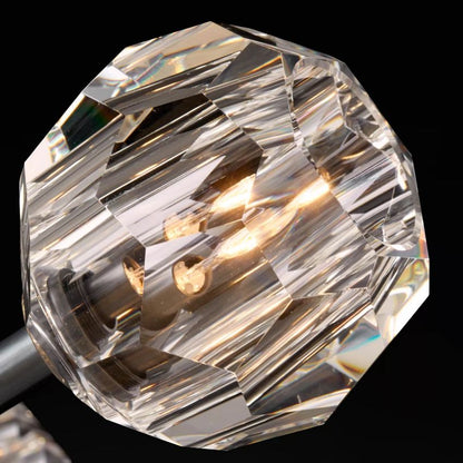 Crystal Globe Pendant Light Fixture with Brass Frame for Dining Room Kitchen Island Modern Single Bulb Hanging Ceiling Lamp Adjustable