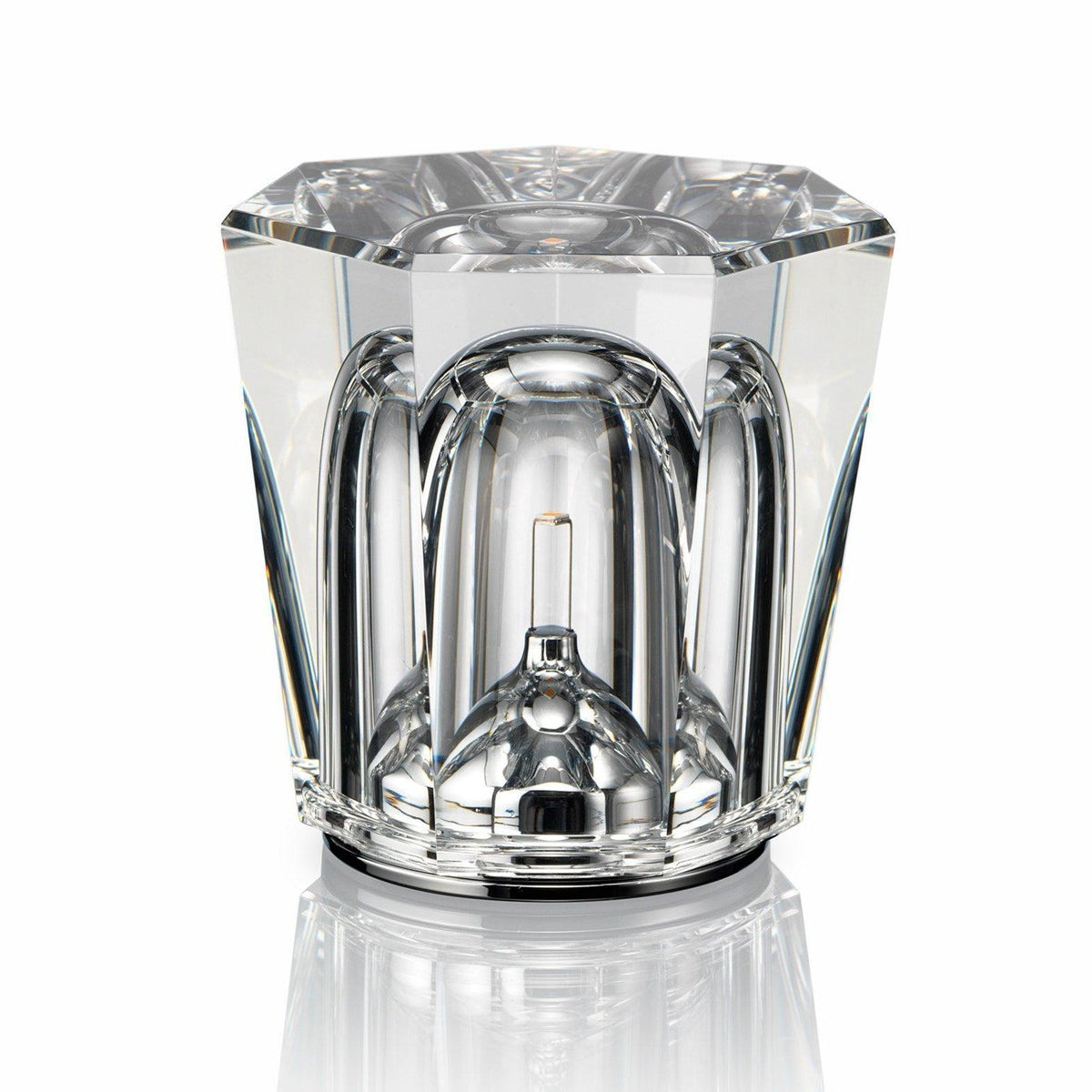 Rechargeable LED Accent Lamp with Crystal Reflective Glass – Compact Nightstand Light for Bedroom, Office Desk, Cozy Reading Nook