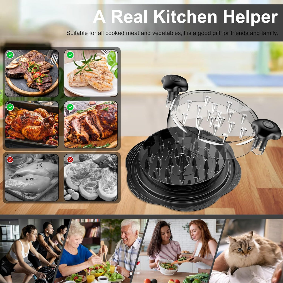 Culinary Pro | Ergonomic Chicken Shredder Tool with Non-Slip Grip | Effortless Shredding for Quick Meal Prep