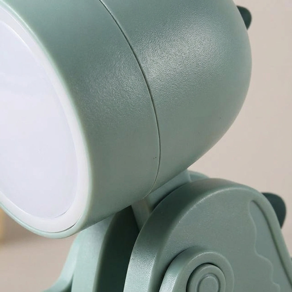 Rechargeable LED Clip-On Reading Light Foldable Dinosaur Design Portable Study Lamp for Desk Bedroom Travel Kids Students Compact Bedside Ni