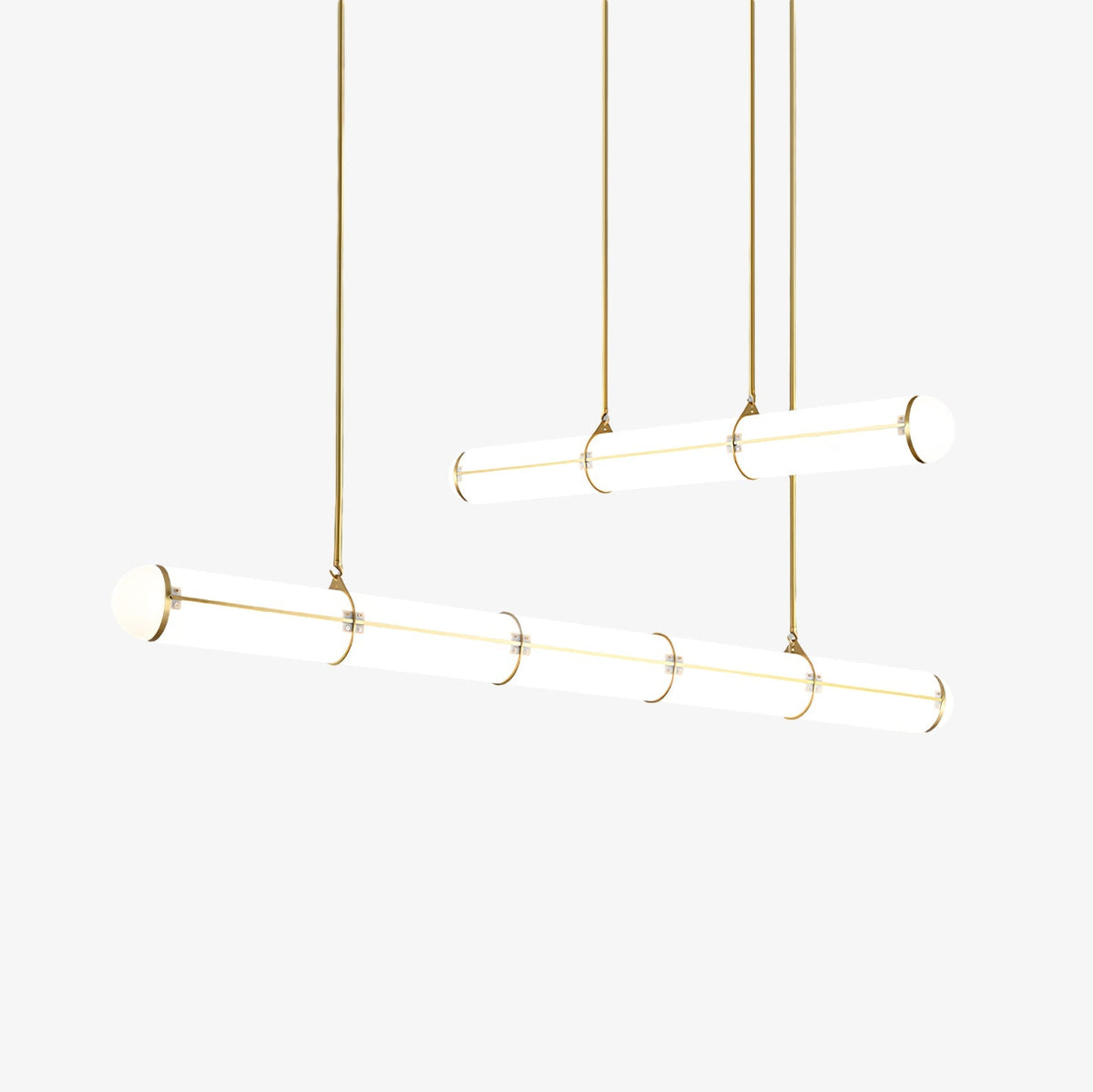 Linear Adjustable LED Overhead Fixture 59-Inch Metal Acrylic Three Color Temperatures for Dining Room Kitchen Living Space Modern Interior L