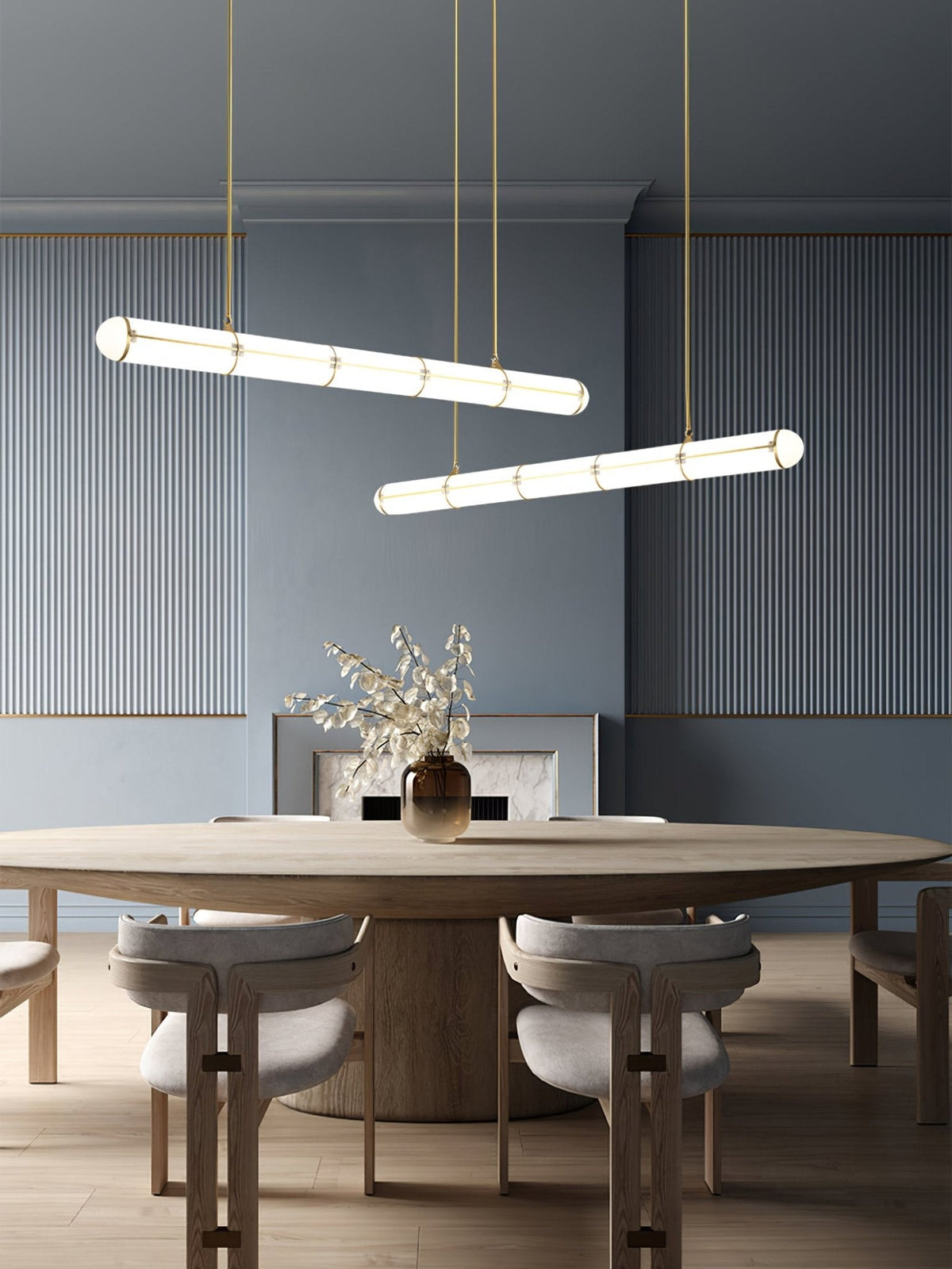 Linear Adjustable LED Overhead Fixture 59-Inch Metal Acrylic Three Color Temperatures for Dining Room Kitchen Living Space Modern Interior L