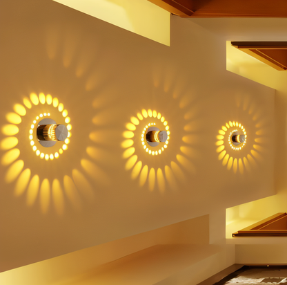 Cylindrical LED Wall Light with Spiral Color Projection – Modern Decorative Lighting