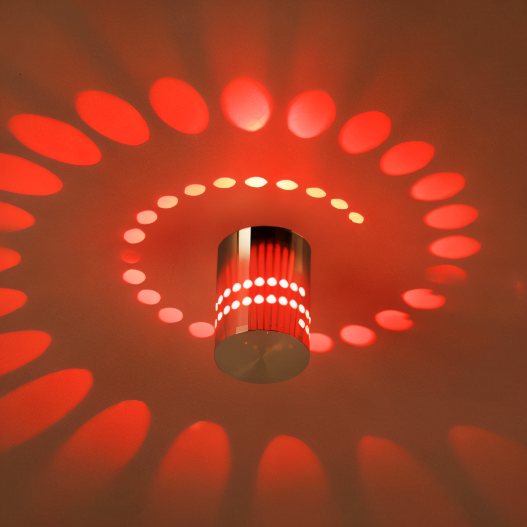Cylindrical LED Wall Light with Spiral Color Projection – Modern Decorative Lighting