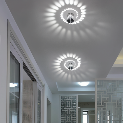 Cylindrical LED Wall Light with Spiral Color Projection – Modern Decorative Lighting