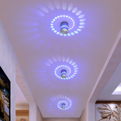 Cylindrical LED Wall Light with Spiral Color Projection – Modern Decorative Lighting