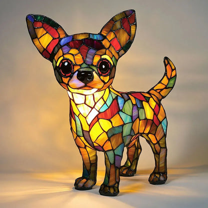 Dog Night Light Sculpture – Handcrafted LED Animal Lamp for Bedside, Nursery & Living Room Decor