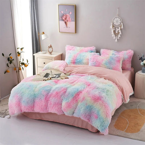 Parure de lit en peluche à la douceur veloutée | Confort douillet pour toutes les saisons