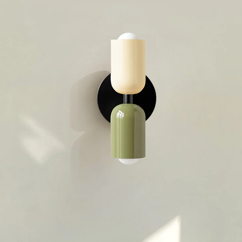 Glass Sconce Dual-Direction Fixture Green 4.7 in Contemporary Bedside Hallway Uplighter Downlighter for Home Apartment Lounge Passage Ambien