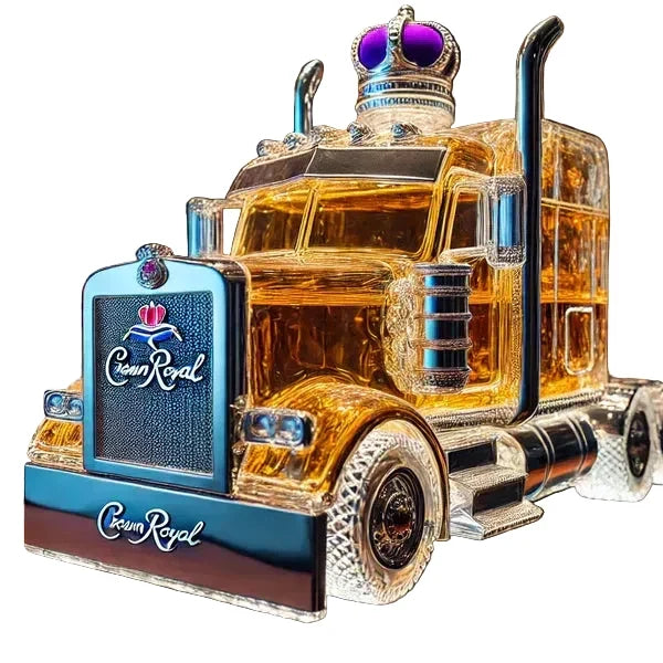 Semi Truck Glass Decanter 13 oz – Collectible Liquor Bottle for Bourbon, Scotch & Whiskey Display | Bar Accessories for Man Cave, Home Bar