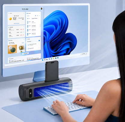 Rechargeable Personal Cooler Fan with Battery, Cordless Portable Cooling Device for Desk, Bedroom, Car & Travel, Quiet Bladeless Air