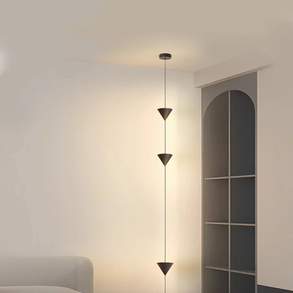 Lampadaire télescopique à LED chaude, hauteur réglable jusqu'à 3,5 mètres, colonne lumineuse verticale moderne et minimaliste pour chambre, salon, bureau à domicile, ambiance