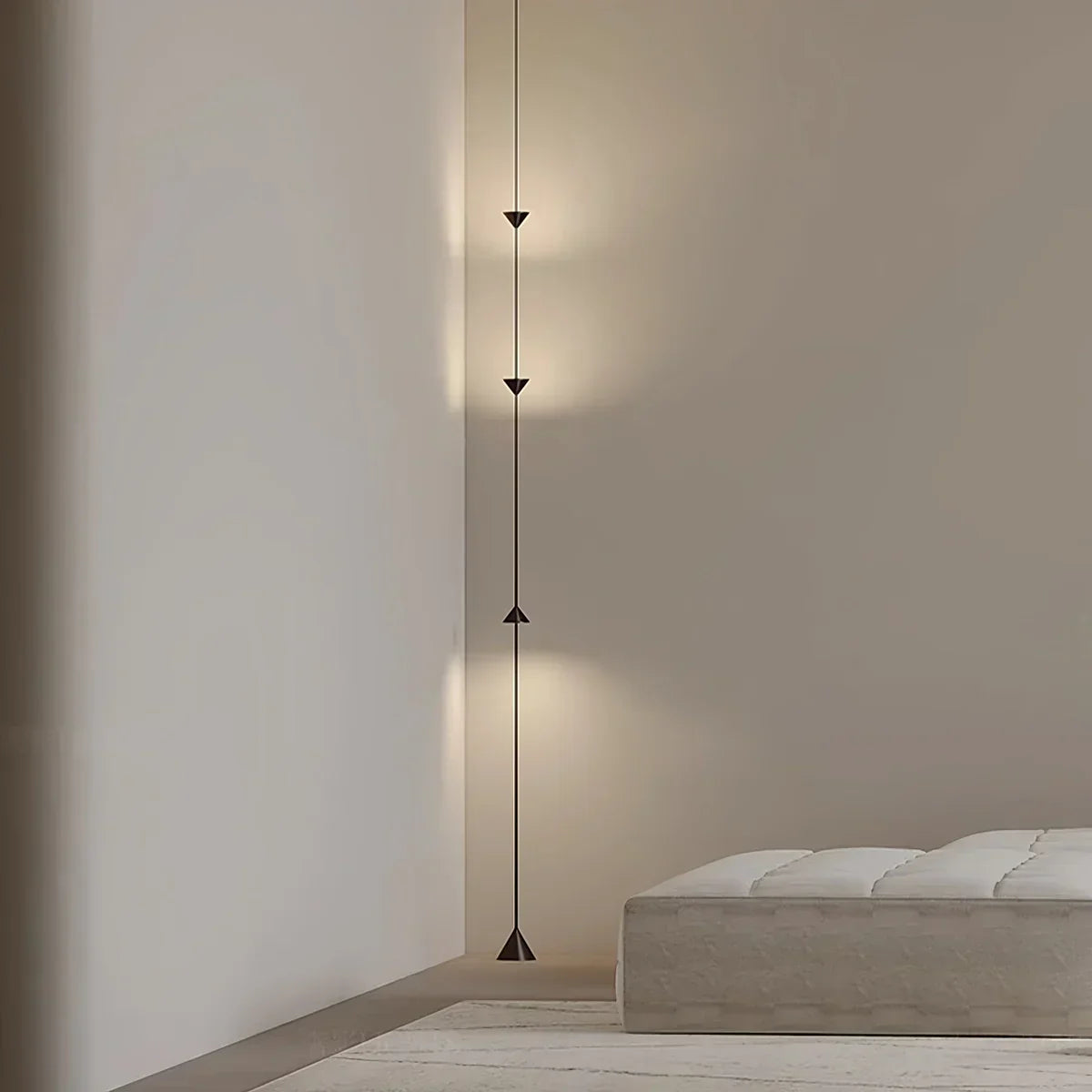 Lampadaire télescopique à LED chaude, hauteur réglable jusqu'à 3,5 mètres, colonne lumineuse verticale moderne et minimaliste pour chambre, salon, bureau à domicile, ambiance