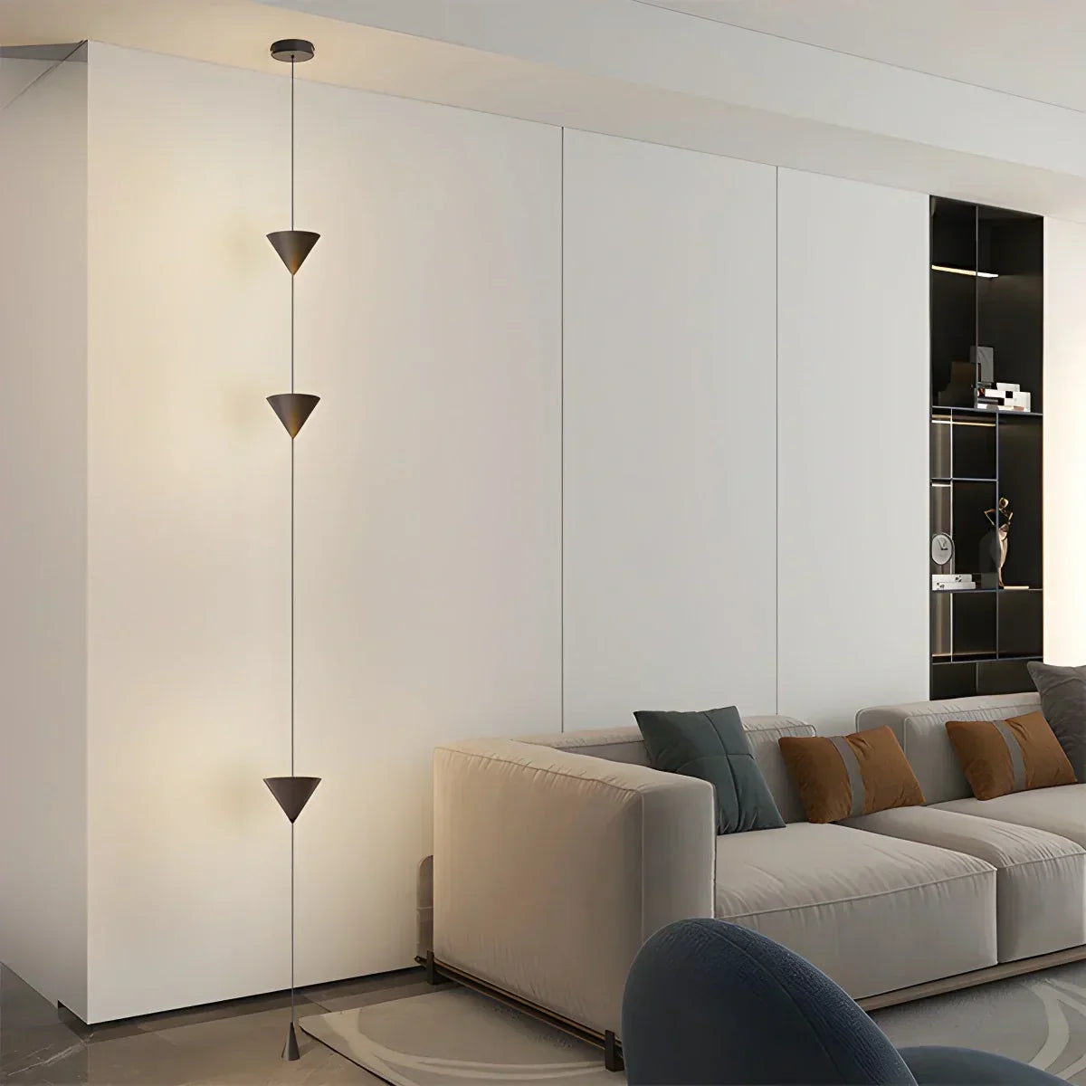 Lampadaire télescopique à LED chaude, hauteur réglable jusqu'à 3,5 mètres, colonne lumineuse verticale moderne et minimaliste pour chambre, salon, bureau à domicile, ambiance