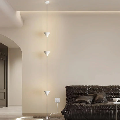 Lampadaire télescopique à LED chaude, hauteur réglable jusqu'à 3,5 mètres, colonne lumineuse verticale moderne et minimaliste pour chambre, salon, bureau à domicile, ambiance